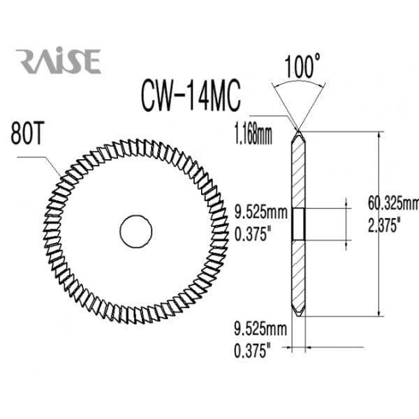 HPC: 14 LG PIN 100* CUTTER